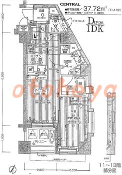 楽器ピアノ可相談 の 賃貸物件 1DK 19万円の図面１