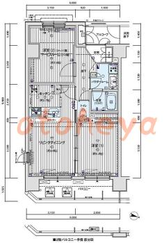 楽器ピアノ可相談 の 賃貸物件 1SLDK 21万円の図面１