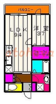 楽器ピアノ可相談 の 賃貸物件 1LDK 10.4万円の図面１