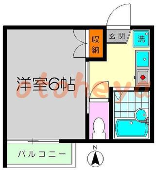 楽器ピアノ可相談 の 賃貸物件 1K 6.5万円の図面１