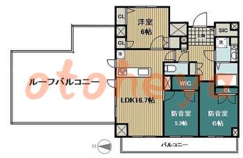 楽器ピアノ可相談 の 賃貸物件 3LDK 22.5万円の図面１