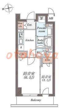 楽器ピアノ可相談 の 賃貸物件 1K 12.3万円の図面１