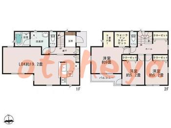 楽器ピアノ可相談 の 賃貸物件 3LDK 17.8万円の図面１