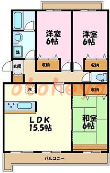 楽器ピアノ可相談 の 賃貸物件 3LDK 17.5万円の図面１