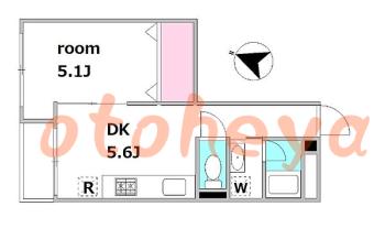 楽器ピアノ可相談 の 賃貸物件 1DK 9.5万円の図面１
