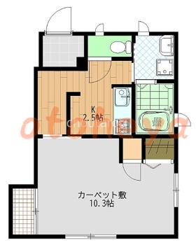 楽器ピアノ可相談 の 賃貸物件 1K 6.5万円の図面１