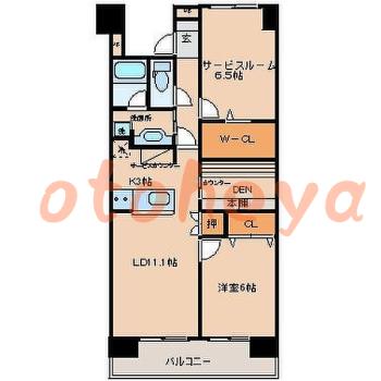 楽器ピアノ可相談 の 賃貸物件 2LDK 16.3万円の図面１