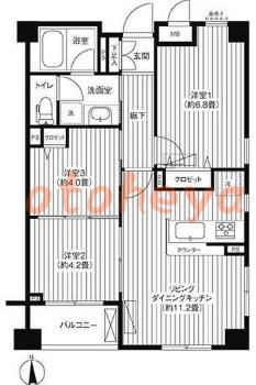 楽器ピアノ可相談 の 賃貸物件 3LDK 14.7万円の図面１