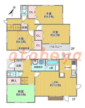 楽器ピアノ可相談 の 賃貸物件 4LDK 14.4万円の図面１