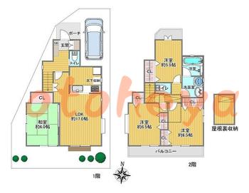 楽器ピアノ可相談 の 賃貸物件 4LDK 14.4万円の図面１