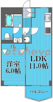 楽器ピアノ可相談 の 賃貸物件 1LDK 11.9万円の図面１