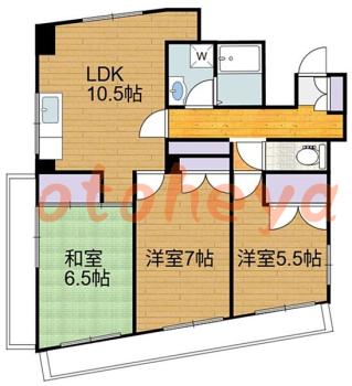 楽器ピアノ可相談 の 賃貸物件 3LDK 21万円の図面１