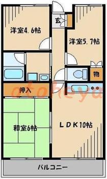 楽器ピアノ可相談 の 賃貸物件 3LDK 11.2万円の図面１
