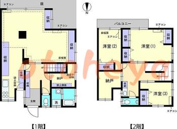 楽器ピアノ可相談 の 賃貸物件 3SLDK 35万円の図面１