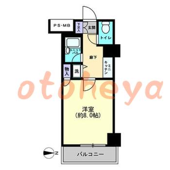 楽器ピアノ可相談 の 賃貸物件 1K 7万円の図面１