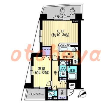 楽器ピアノ可相談 の 賃貸物件 1LDK 15万円の図面１
