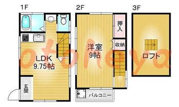 楽器ピアノ可相談 の 賃貸物件 1SLDK 11.5万円の図面１