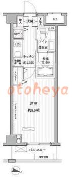 楽器ピアノ可相談 の 賃貸物件 1K 11.4万円の図面１