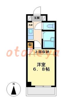 楽器ピアノ可相談 の 賃貸物件 1K 6.8万円の図面１