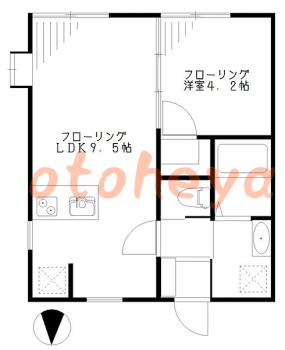 楽器ピアノ可相談 の 賃貸物件 1LDK 11.3万円の図面１
