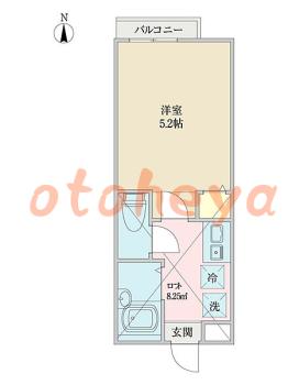 楽器ピアノ可相談 の 賃貸物件 1K 5.4万円の図面１