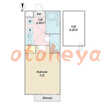 楽器ピアノ可相談 の 賃貸物件 1K 5.4万円の図面１