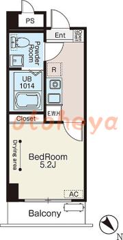楽器ピアノ可相談 の 賃貸物件 1K 7.6万円の図面１