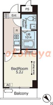 楽器ピアノ可相談 の 賃貸物件 1K 7.6万円の図面１