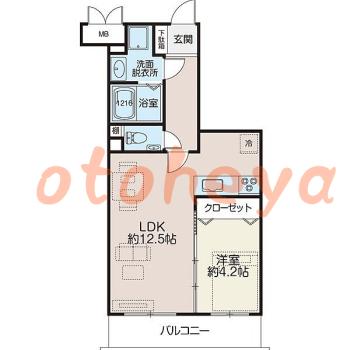 楽器ピアノ可相談 の 賃貸物件 1LDK 15万円の図面１