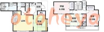 楽器ピアノ可相談 の 賃貸物件 4LDK 12万円の図面１