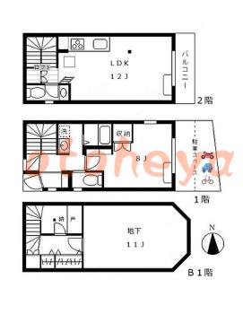 楽器ピアノ可相談 の 賃貸物件 2SLDK 29.8万円の図面１