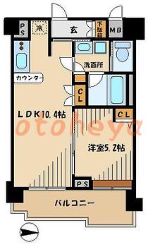 楽器ピアノ可相談 の 賃貸物件 1LDK 15.2万円の図面１
