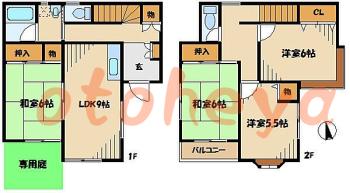 楽器ピアノ可相談 の 賃貸物件 4LDK 13万円の図面１