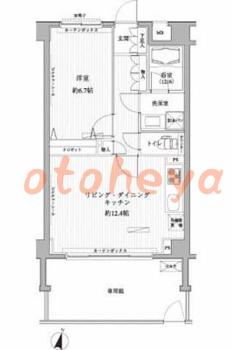 楽器ピアノ可相談 の 賃貸物件 1LDK 16.7万円の図面１