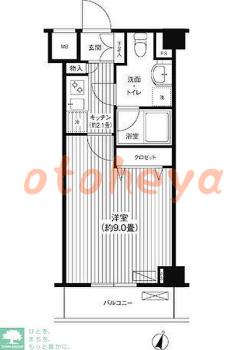 楽器ピアノ可相談 の 賃貸物件 1K 11.3万円の図面１
