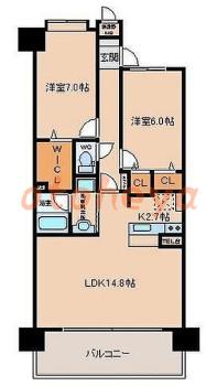 楽器ピアノ可相談 の 賃貸物件 2LDK 17.2万円の図面１