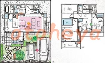 楽器ピアノ可相談 の 賃貸物件 2SLDK 18万円の図面１