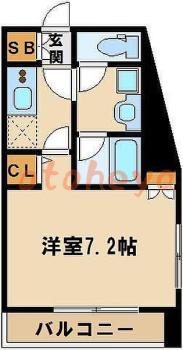 楽器ピアノ可相談 の 賃貸物件 1K 9.5万円の図面１