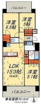 楽器ピアノ可相談 の 賃貸物件 3LDK 30万円の図面１