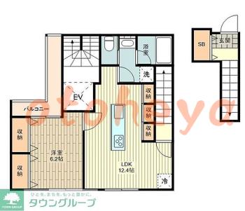 楽器ピアノ可相談 の 賃貸物件 1LDK 14.5万円の図面１