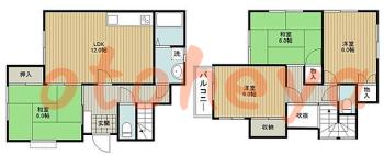 楽器ピアノ可相談 の 賃貸物件 4LDK 8万円の図面１