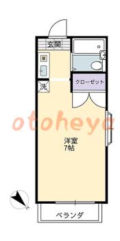 楽器ピアノ可相談 の 賃貸物件 1K 5.5万円の図面１