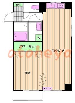 楽器ピアノ可相談 の 賃貸物件 1LDK 12.3万円の図面１