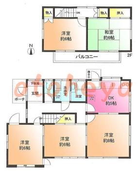 楽器ピアノ可相談 の 賃貸物件 5DK 13万円の図面１