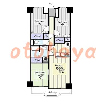 楽器ピアノ可相談 の 賃貸物件 3LDK 12.5万円の図面１