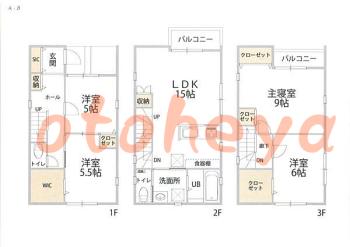 楽器ピアノ可相談 の 賃貸物件 4LDK 28.5万円の図面１