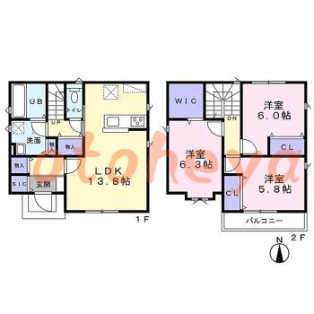 楽器ピアノ可相談 の 賃貸物件 3LDK 15万円の図面１