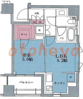 楽器ピアノ可相談 の 賃貸物件 1LDK 23.4万円の図面１