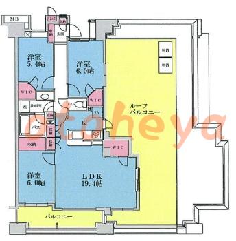 楽器ピアノ可相談 の 賃貸物件 3LDK 26.9万円の図面１