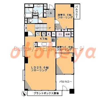 楽器ピアノ可相談 の 賃貸物件 2LDK 26万円の図面１